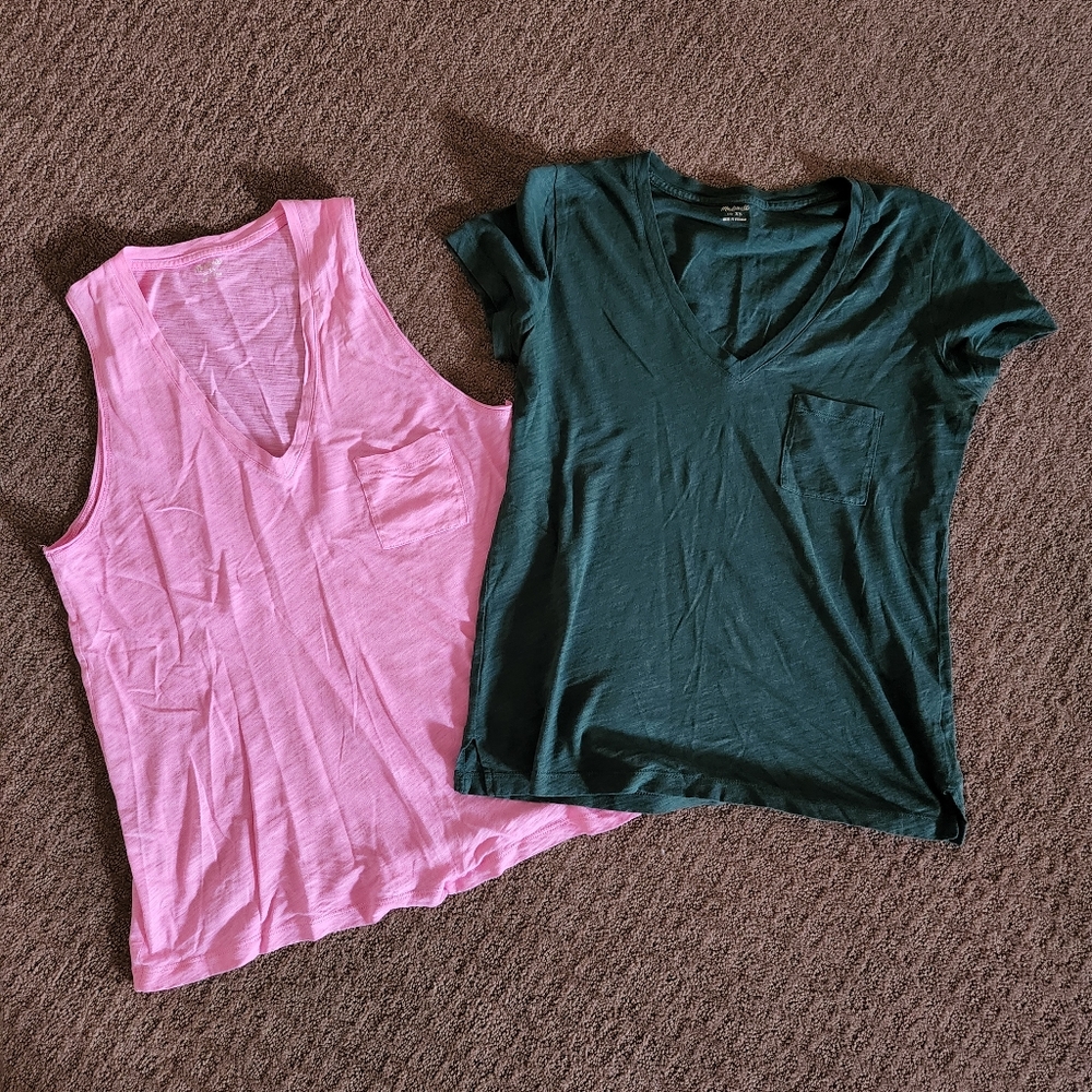 Madewell whisper cotton pocket tan and tee
